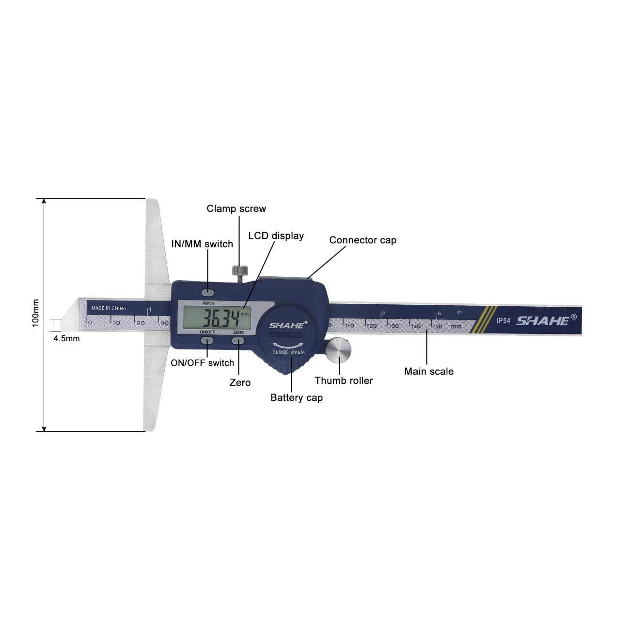 SHAHE penggaris Digital, alat  - Digital Caliper 150Mm Stainless Steel ulasan dan harga