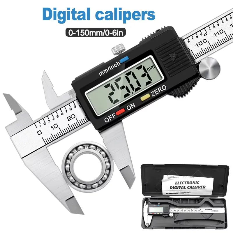 Kaliper Digital Presisi Tinggi - Digital Caliper 150Mm Stainless Steel ulasan dan harga