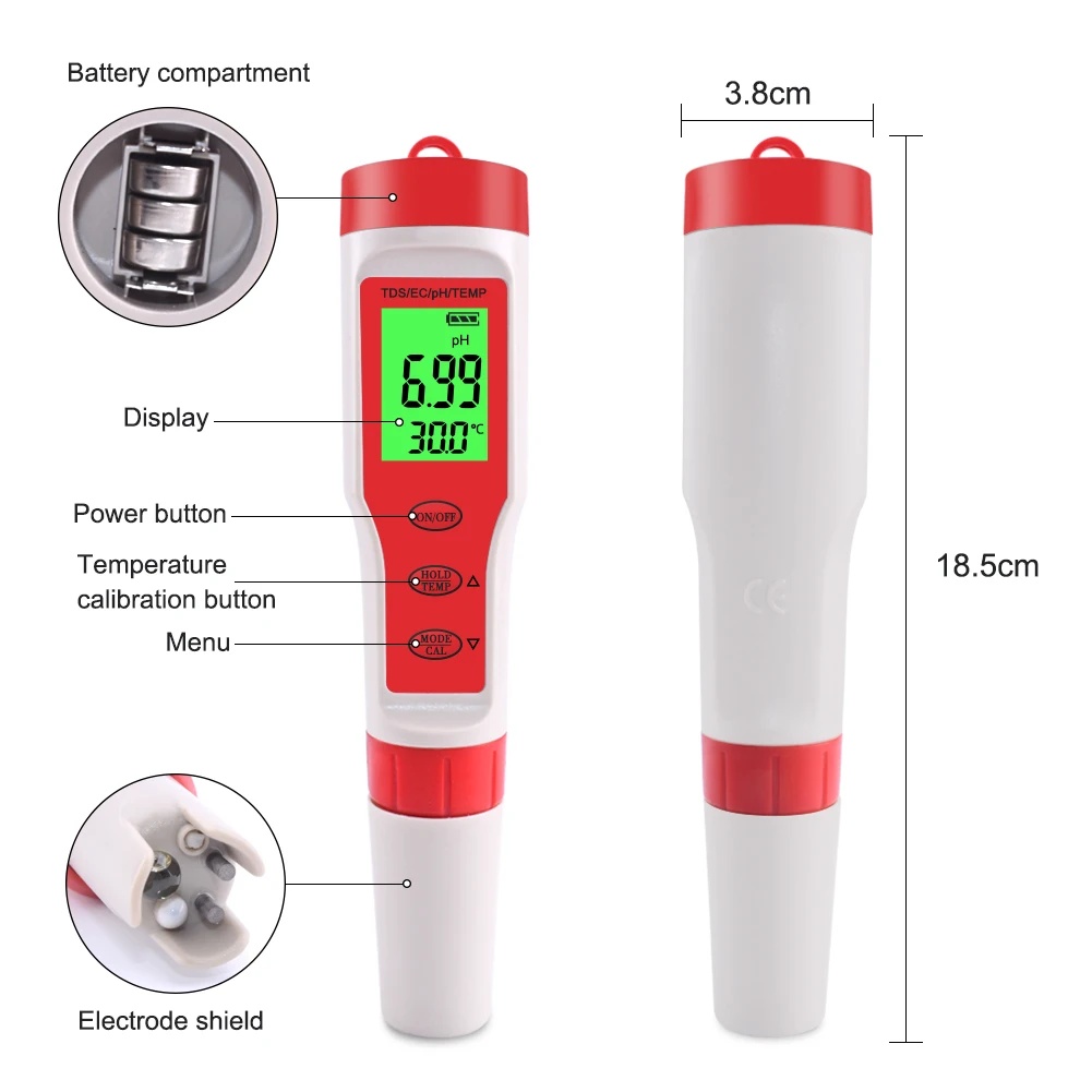 4 IN 1 TDS PH Meter PH/TDS/EC/ - Ph Meter Digital Water Tester ulasan dan harga